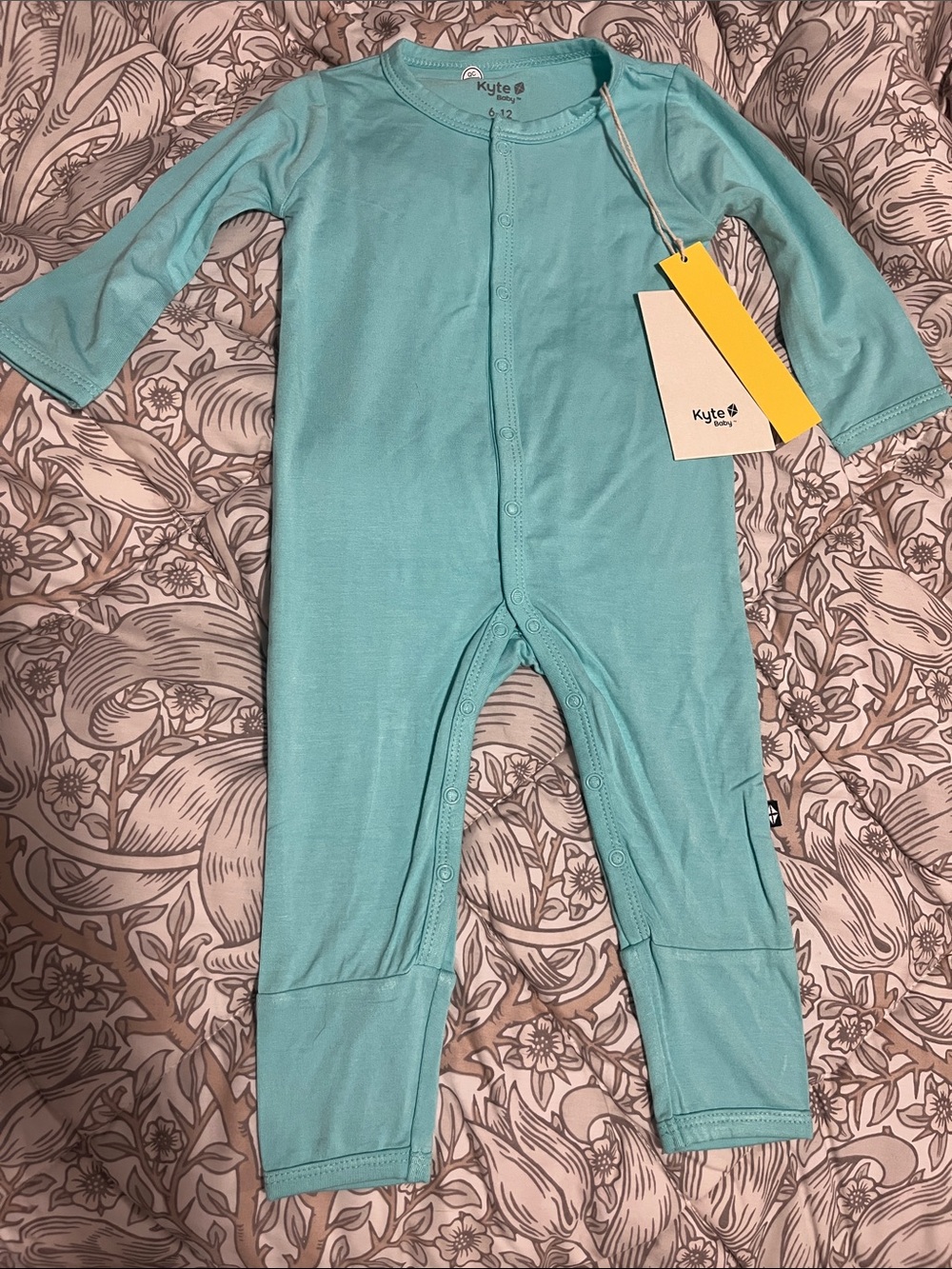 Kyte BABY Turquoise Long-Sleeve Snap Romper